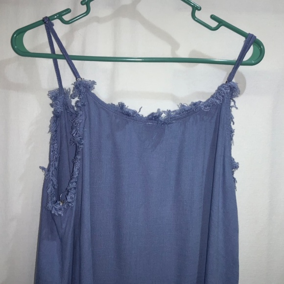Umgee camisole tie waist Sz L raw edge trim adjustable straps New - Picture 5 of 8